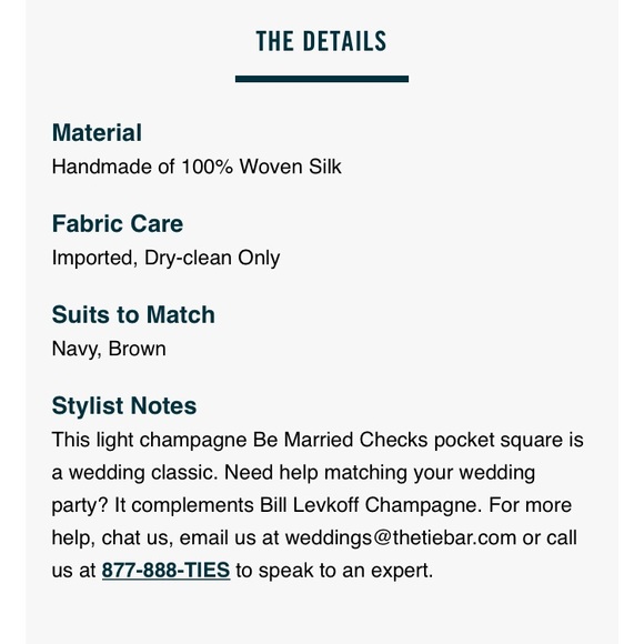 NEW The Tie Bar Champagne Pocket Squares - Picture 7 of 7